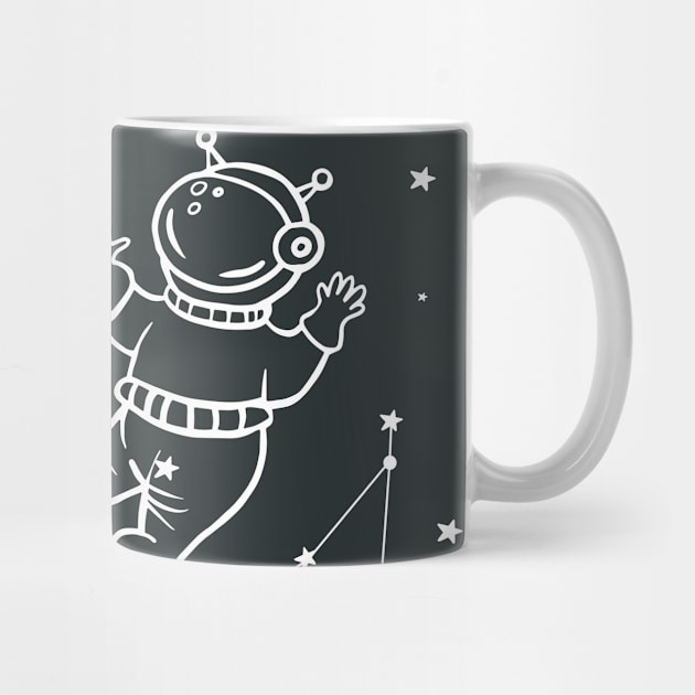 Space. Astronaut, rocket, constellations. space vector illustration-01 by Var Space